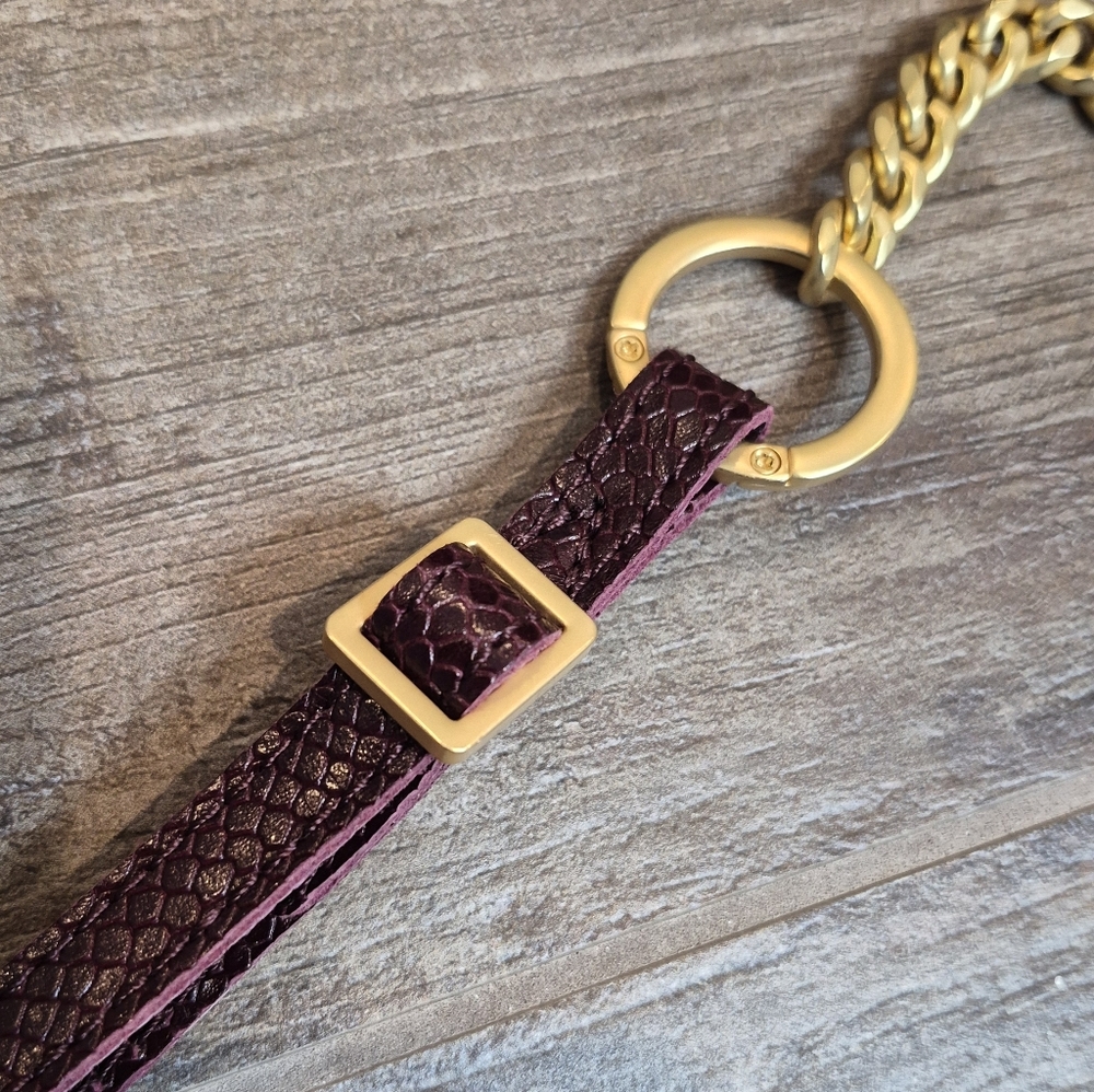 Rare Hammitt VIP Medium Bag Red Wine Burgundy Snake Brushed Gold Hardware - Picture 11 of 16